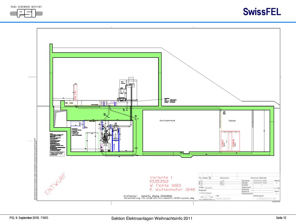 SwissFEL PSI, PSI, 9. September 2018; FW93 9. September 2018 Seite 12
