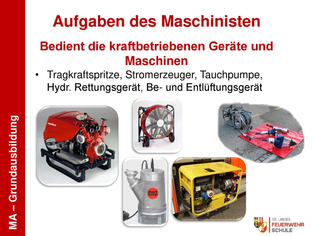 Aufgaben des Maschinisten ppt herunterladen