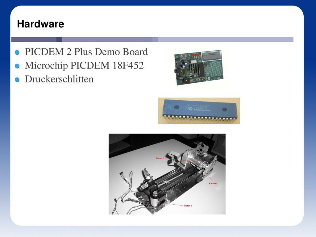 Hardware PICDEM 2 Plus Demo Board Microchip PICDEM 18F452 Druckerschlitten