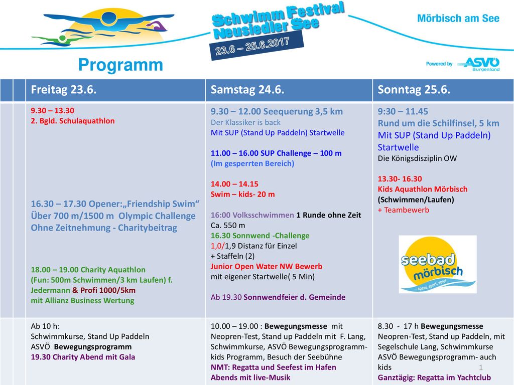 Programm Freitag Samstag Sonntag 25.6.