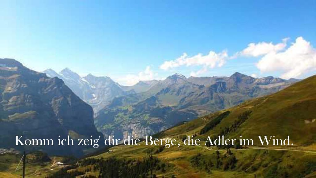 Komm ich zeig dir die Berge, die Adler im Wind.