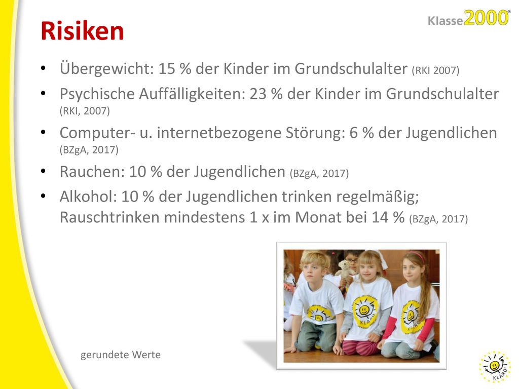 Risiken Übergewicht: 15 % der Kinder im Grundschulalter (RKI 2007)