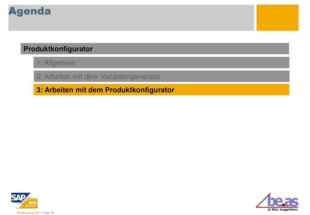 Agenda Produktkonfigurator 1: Allgemein