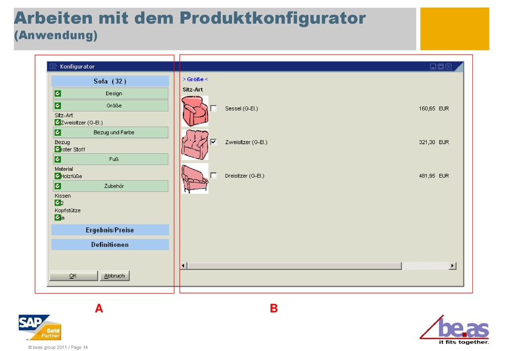 Arbeiten mit dem Produktkonfigurator (Anwendung)