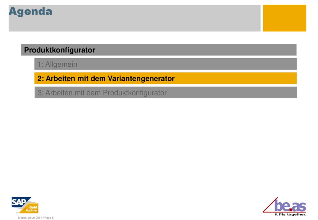 Agenda Produktkonfigurator 1: Allgemein