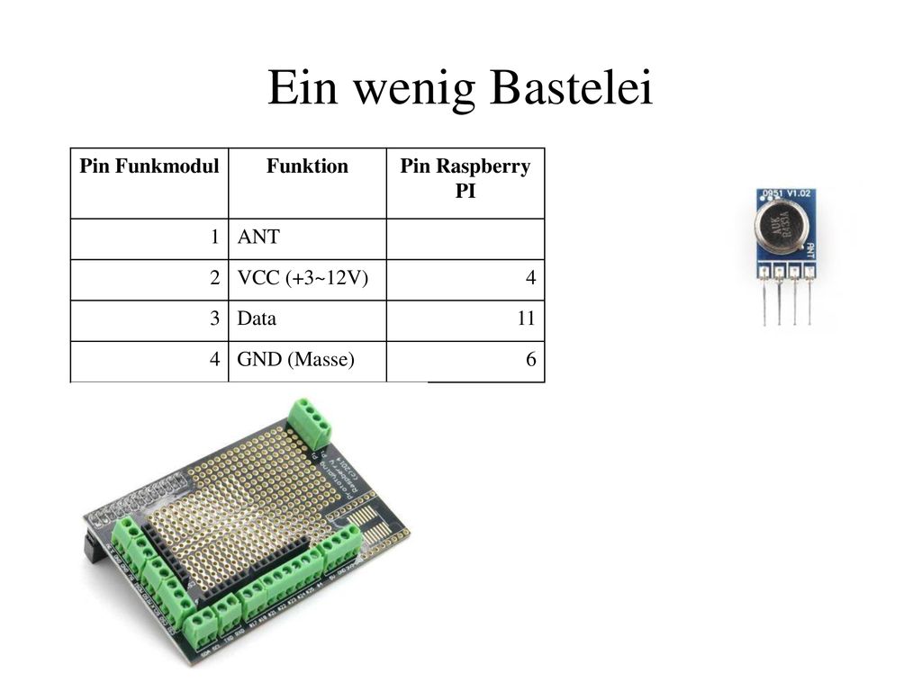 Ein wenig Bastelei Pin Funkmodul Funktion Pin Raspberry PI 1 ANT 2