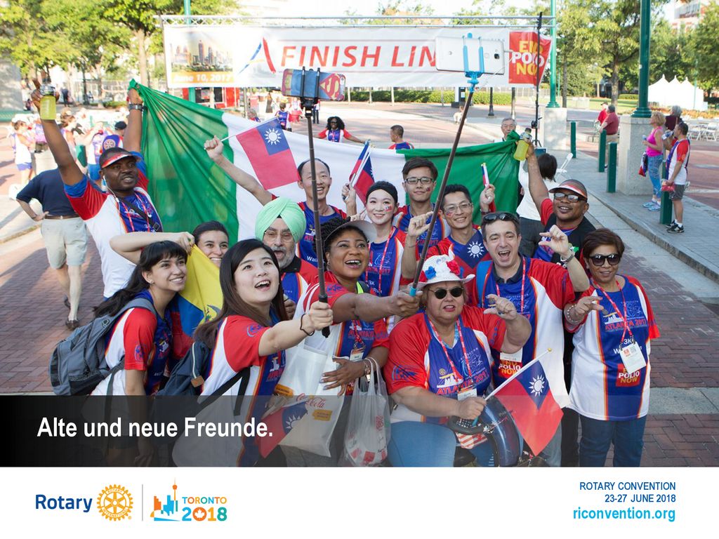 Bei einer Rotary Convention erleben Sie wie auf kaum einer anderen Veranstaltung echte kulturelle Vielfalt. Und eine wahrhaft internationale Begegnung. Denn ob Sie ein neues oder jahrelanges Mitglied sind, Sie gehören sofort zu dieser Weltgemeinschaft von Rotarierinnen und Rotariern. Es ist ein tolles Gefühl, Freunde in aller Welt zu haben!