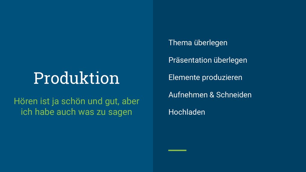 Hören ist ja schön und gut, aber ich habe auch was zu sagen