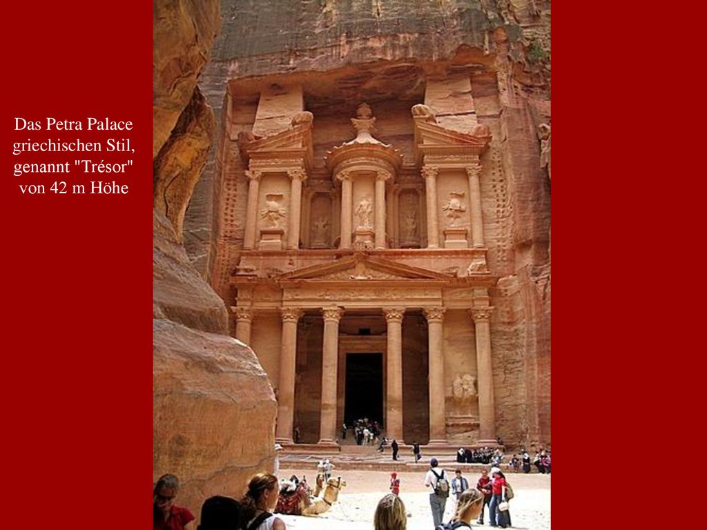 Das Petra Palace griechischen Stil, genannt Trésor von 42 m Höhe