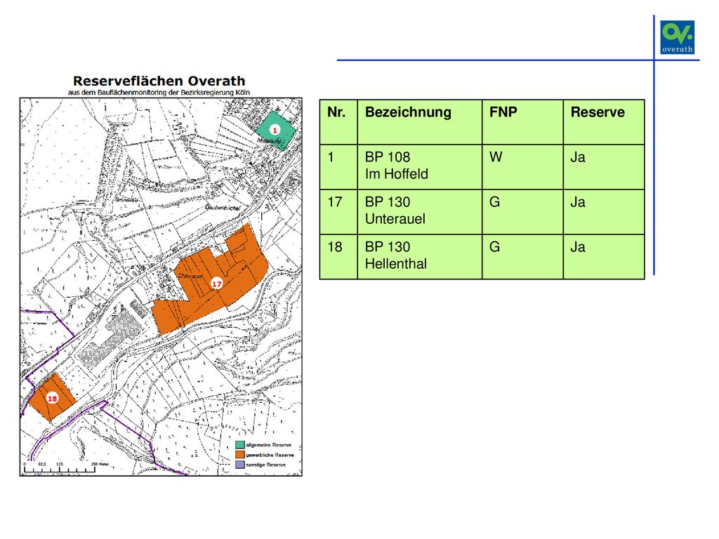 Nr. Bezeichnung FNP Reserve 1 BP 108 Im Hoffeld W Ja 17 BP 130 Unterauel G 18 Hellenthal