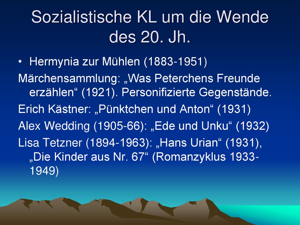 Sozialistische KL um die Wende des 20. Jh.