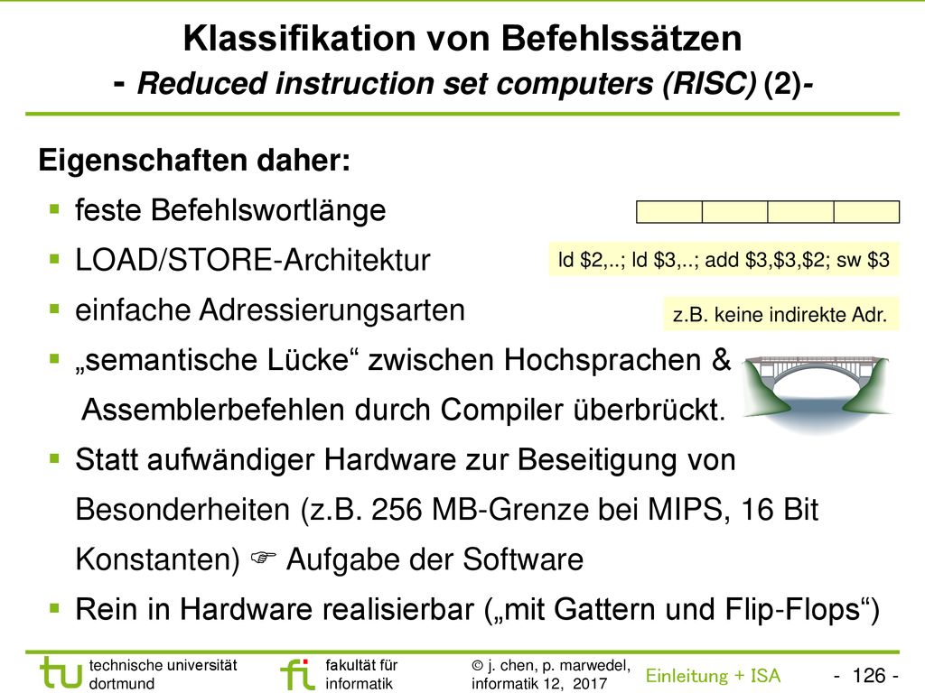 Klassifikation von Befehlssätzen - Reduced instruction set computers (RISC) (2)-