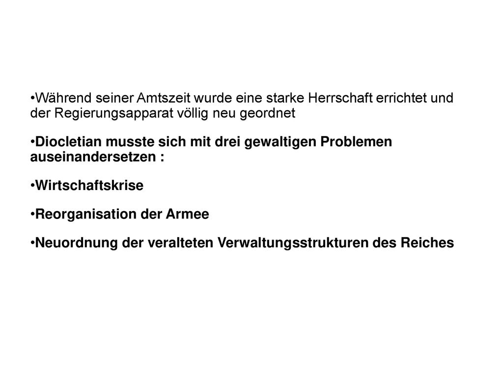 Während seiner Amtszeit wurde eine starke Herrschaft errichtet und der Regierungsapparat völlig neu geordnet