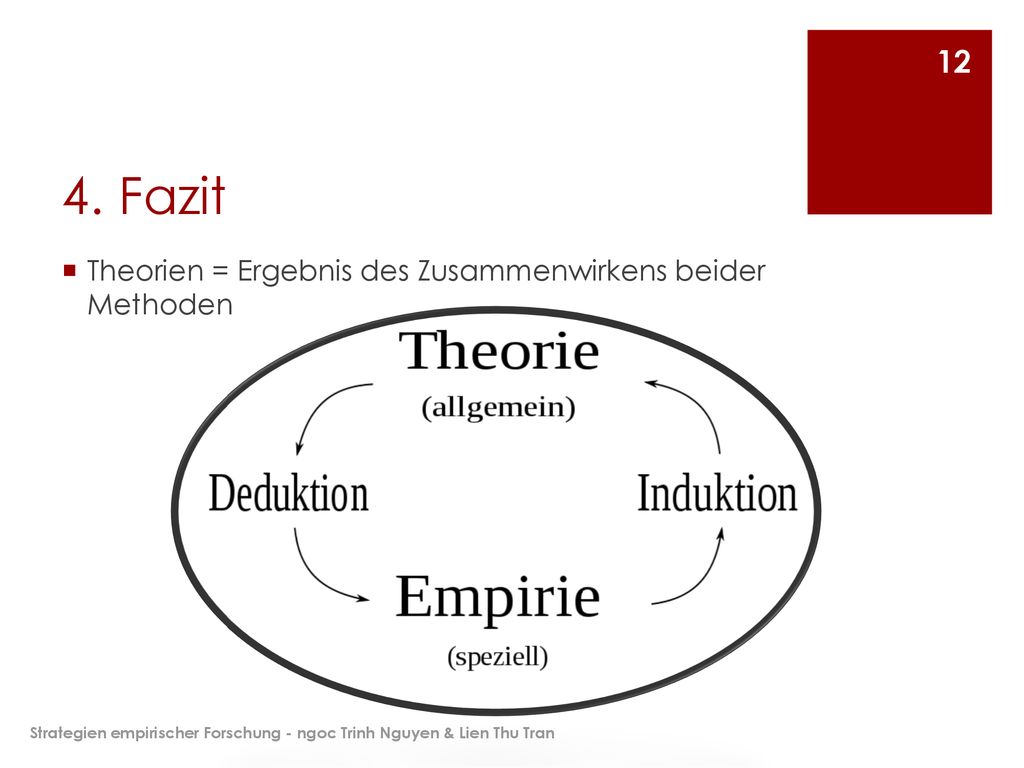 4. Fazit Theorien = Ergebnis des Zusammenwirkens beider Methoden
