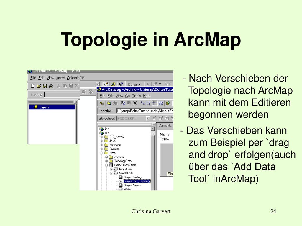 Topologie in ArcMap - Nach Verschieben der Topologie nach ArcMap