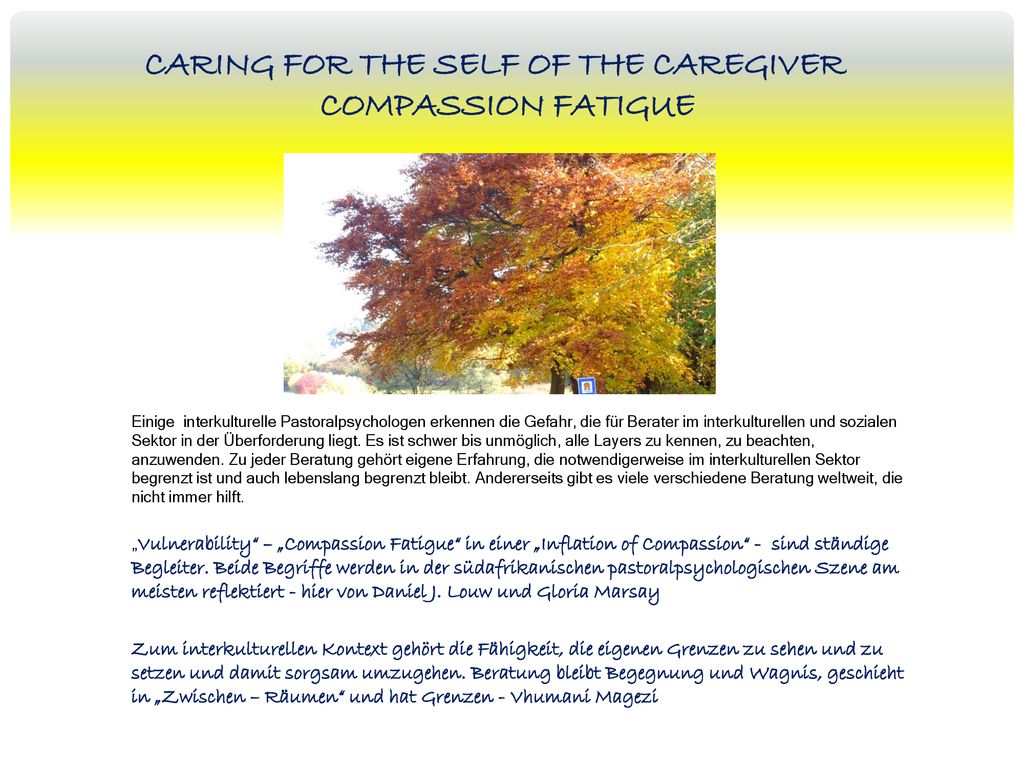 Caring for the Self of The Caregiver Compassion Fatigue