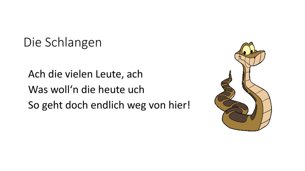 Die Schlangen Ach die vielen Leute, ach Was woll‘n die heute uch
