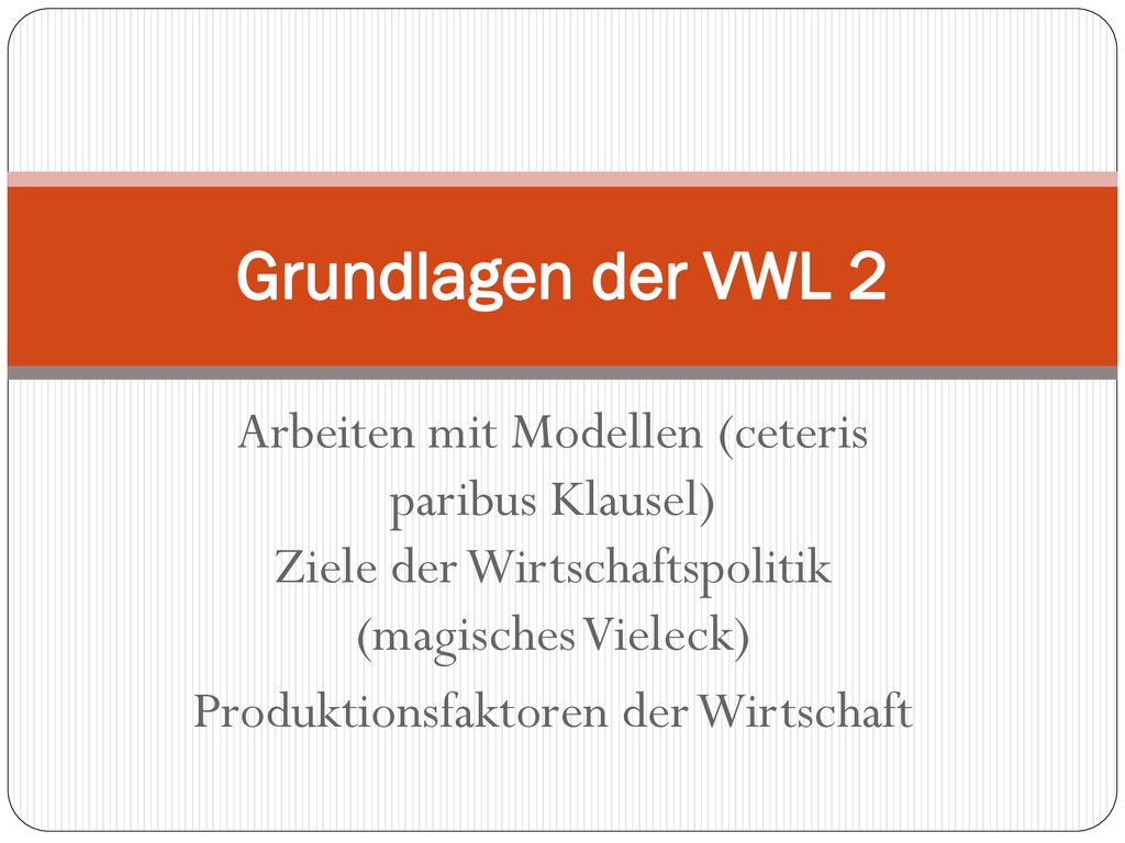 Produktionsfaktoren der Wirtschaft