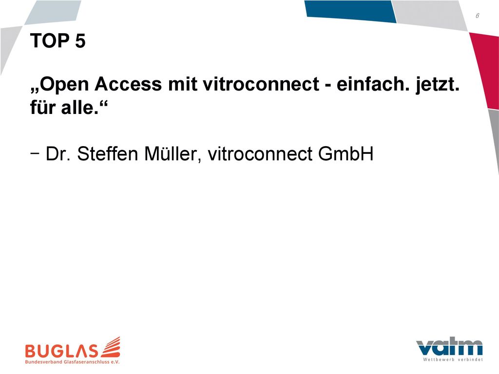 TOP 5 „Open Access mit vitroconnect - einfach. jetzt. für alle. - Dr