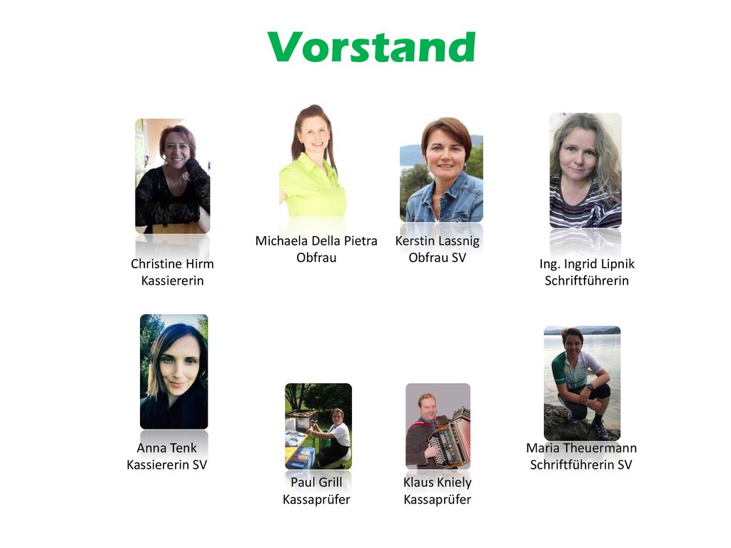 Vorstand Michaela Della Pietra Obfrau Kerstin Lassnig Obfrau SV