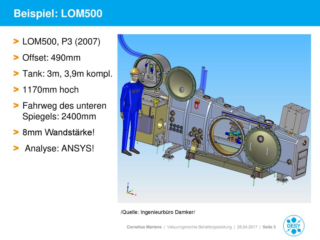 Beispiel: LOM500 LOM500, P3 (2007) Offset: 490mm Tank: 3m, 3,9m kompl.