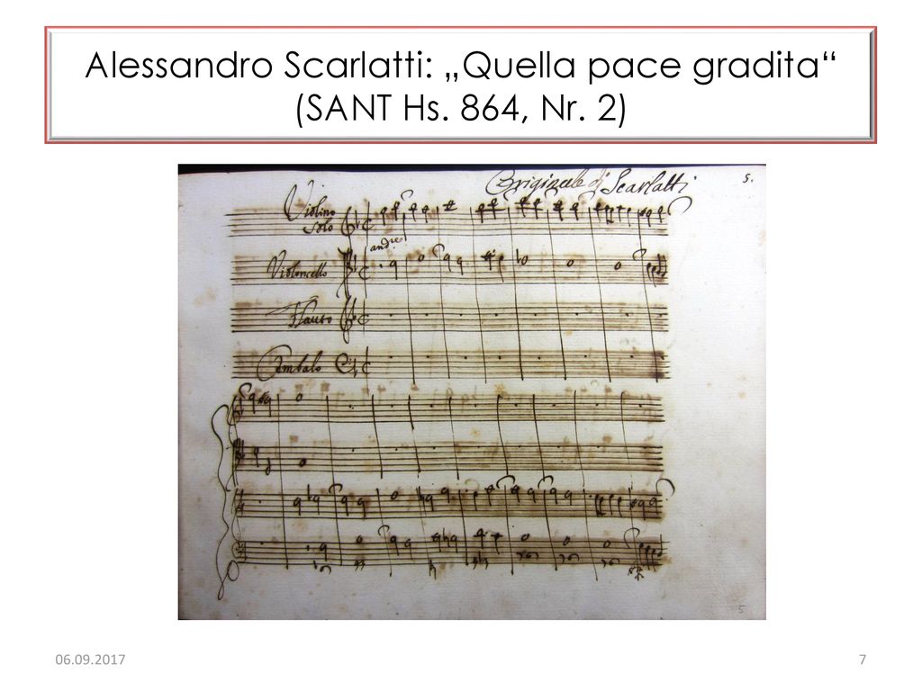 Alessandro Scarlatti: „Quella pace gradita (SANT Hs. 864, Nr. 2)