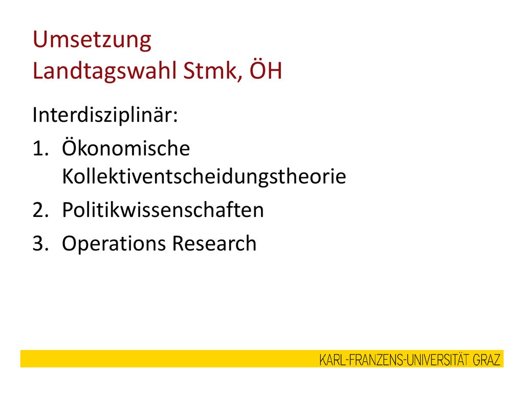 Umsetzung Landtagswahl Stmk, ÖH