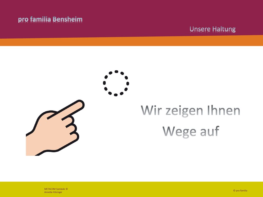 Wir zeigen Ihnen Wege auf pro familia Bensheim Unsere Haltung
