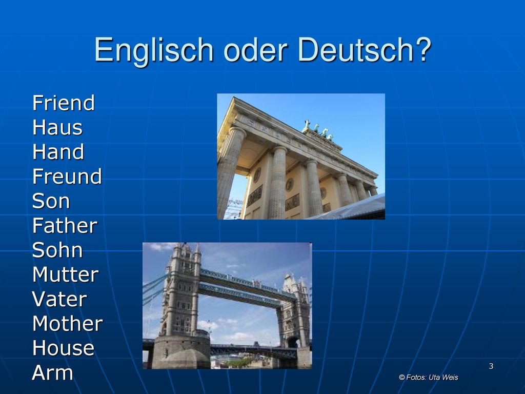 Englisch oder Deutsch Friend Haus Hand Freund Son Father Sohn Mutter
