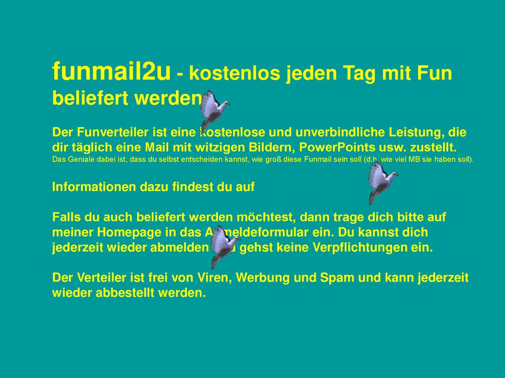 funmail2u - kostenlos jeden Tag mit Fun beliefert werden