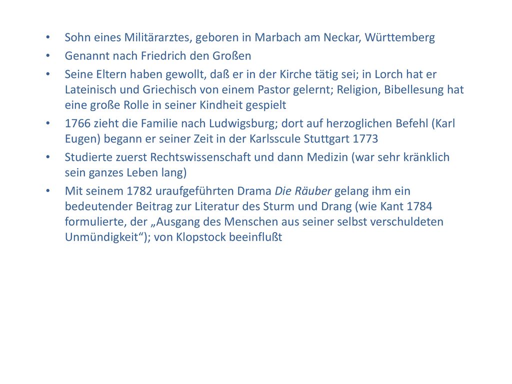 Sohn eines Militärarztes, geboren in Marbach am Neckar, Württemberg