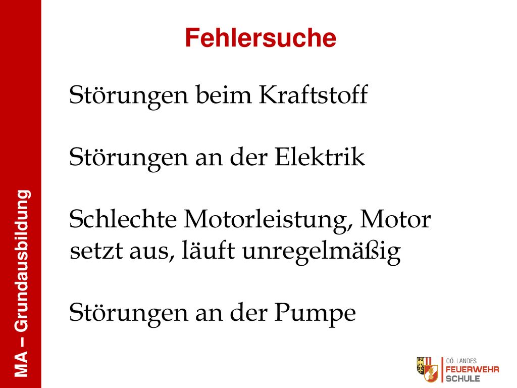 Fehlersuche Störungen beim Kraftstoff. Störungen an der Elektrik. Schlechte Motorleistung, Motor setzt aus, läuft unregelmäßig.