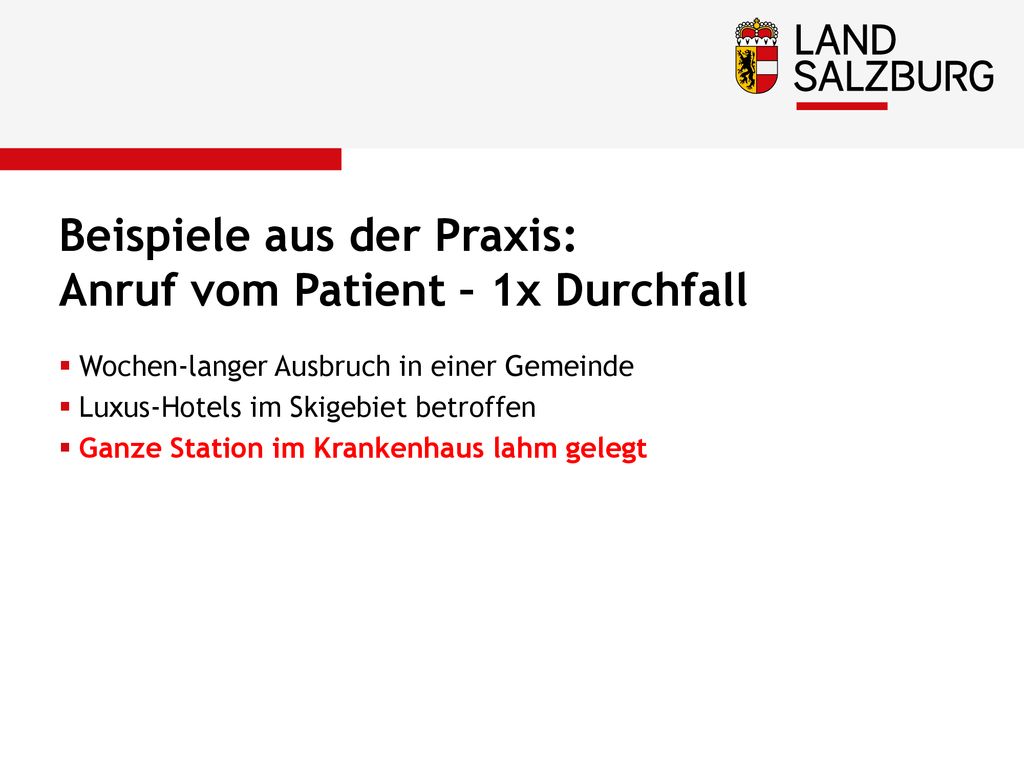 Beispiele aus der Praxis: Anruf vom Patient – 1x Durchfall