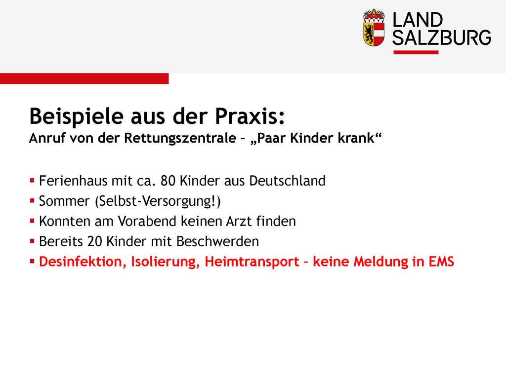 Beispiele aus der Praxis: Anruf von der Rettungszentrale – „Paar Kinder krank