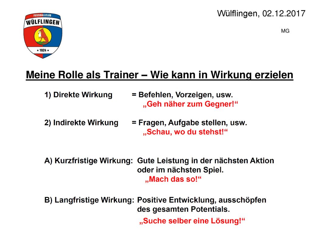 Meine Rolle als Trainer – Wie kann in Wirkung erzielen