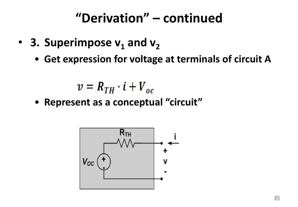 Derivation – continued