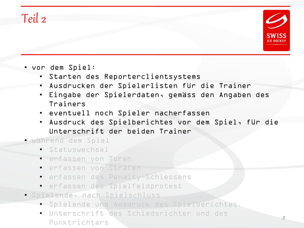 Teil 2 vor dem Spiel: Starten des Reporterclientsystems
