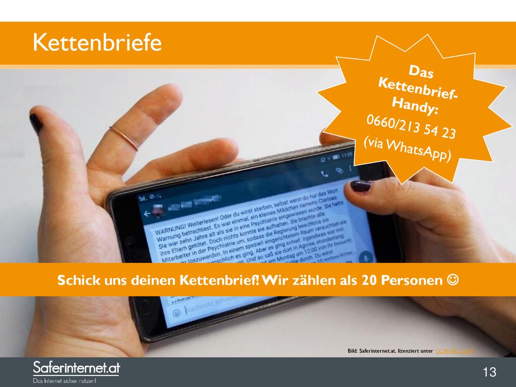 Schick uns deinen Kettenbrief! Wir zählen als 20 Personen 