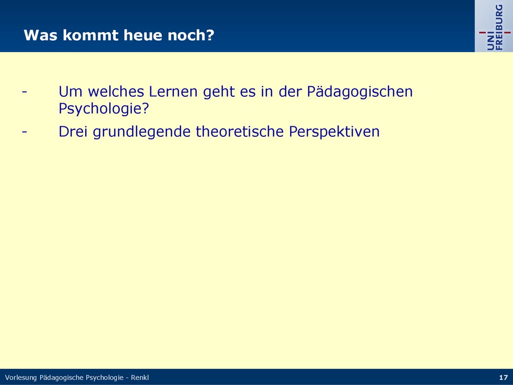 - Um welches Lernen geht es in der Pädagogischen Psychologie