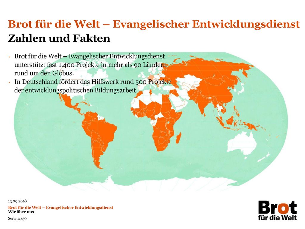 Brot für die Welt – Evangelischer Entwicklungsdienst Zahlen und Fakten