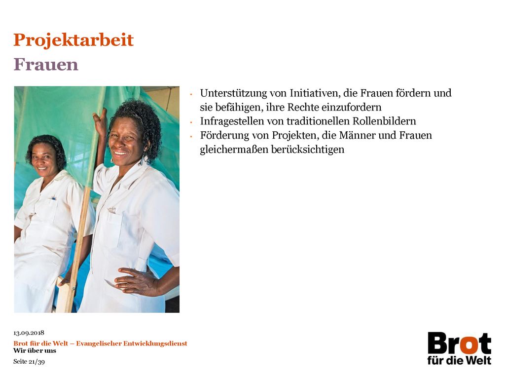 Projektarbeit Frauen. Unterstützung von Initiativen, die Frauen fördern und sie befähigen, ihre Rechte einzufordern.
