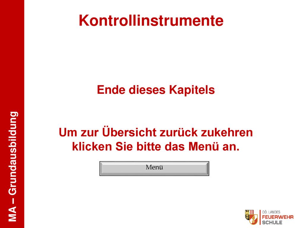 Um zur Übersicht zurück zukehren klicken Sie bitte das Menü an.