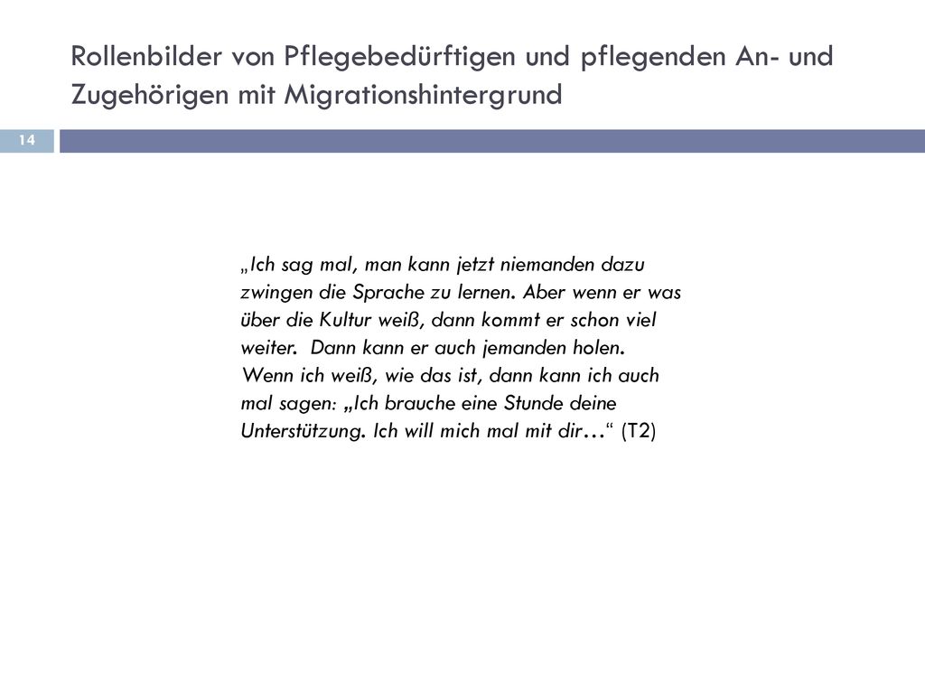 Rollenbilder von Pflegebedürftigen und pflegenden An- und Zugehörigen mit Migrationshintergrund