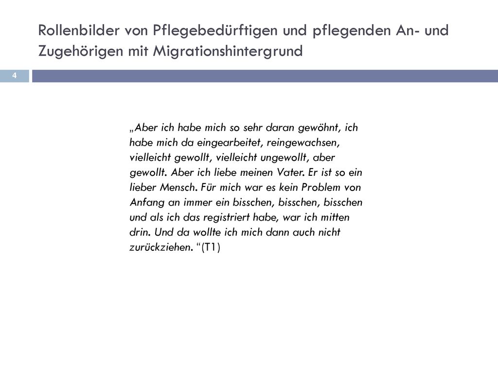Rollenbilder von Pflegebedürftigen und pflegenden An- und Zugehörigen mit Migrationshintergrund