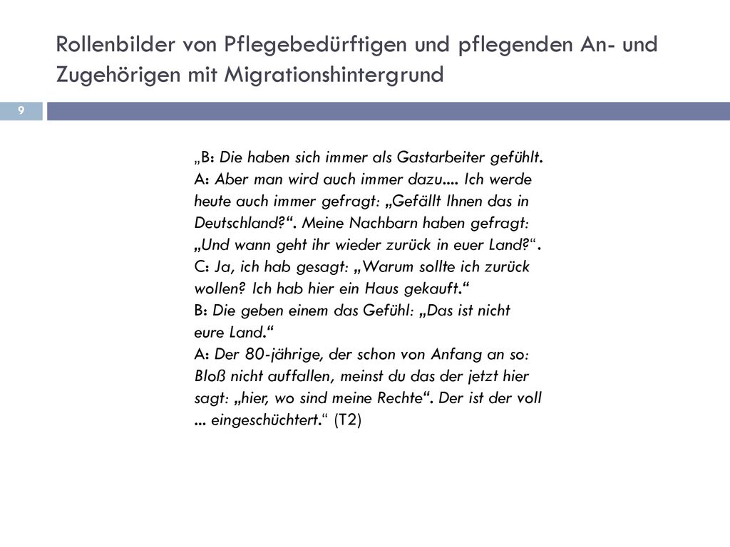 Rollenbilder von Pflegebedürftigen und pflegenden An- und Zugehörigen mit Migrationshintergrund