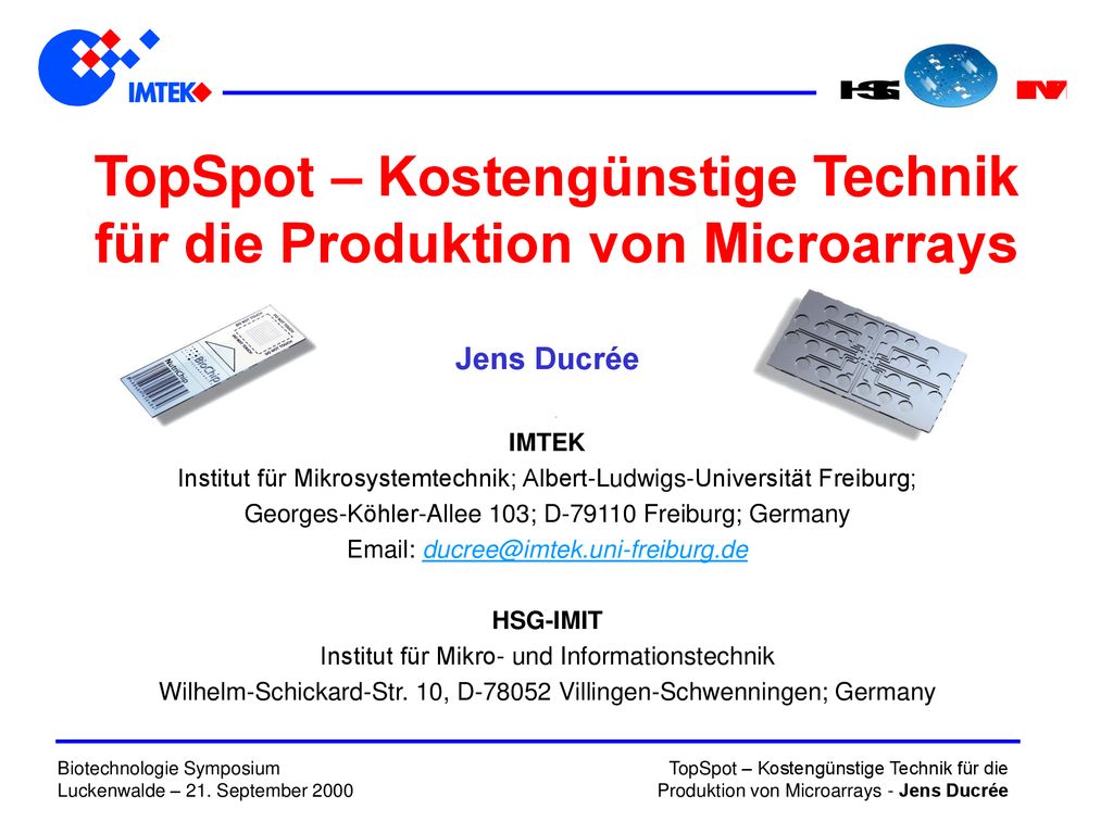 TopSpot – Kostengünstige Technik für die Produktion von Microarrays