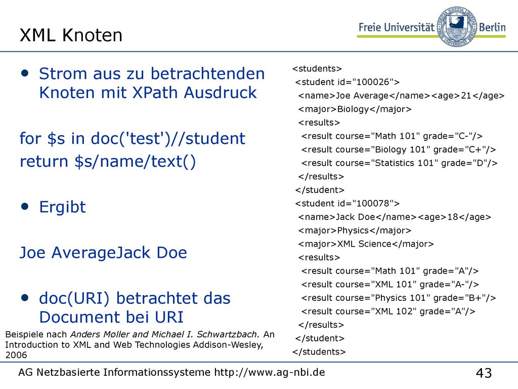 XML Knoten Strom aus zu betrachtenden Knoten mit XPath Ausdruck
