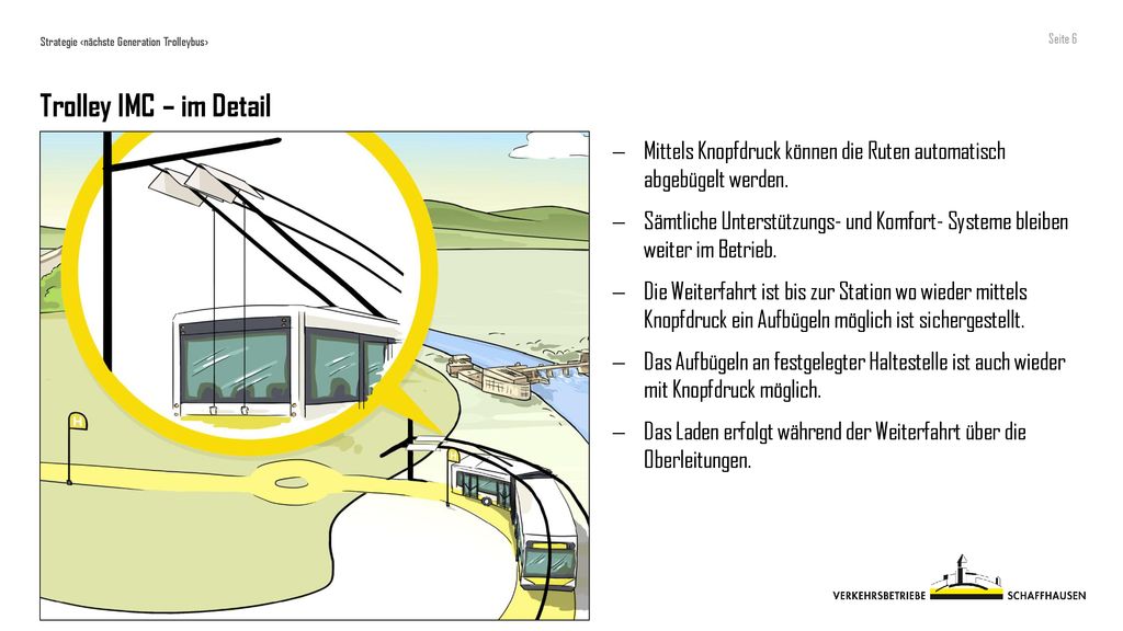 Trolley IMC – im Detail Mittels Knopfdruck können die Ruten automatisch abgebügelt werden.