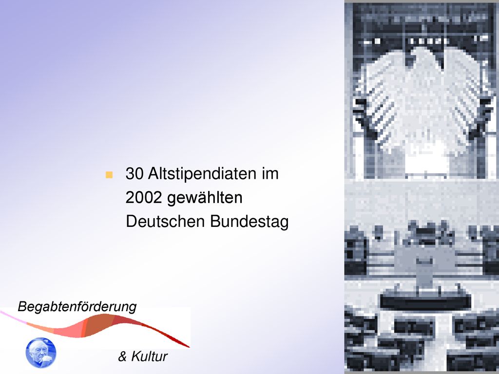 30 Altstipendiaten im 2002 gewählten Deutschen Bundestag