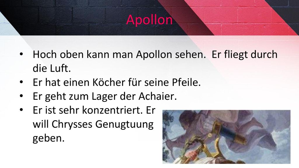 Apollon Hoch oben kann man Apollon sehen. Er fliegt durch die Luft.